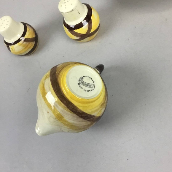 Vernonware Organdie Salt and Pepper Shaker , Creamer, and Bowl Mid Century - Picture 7 of 7